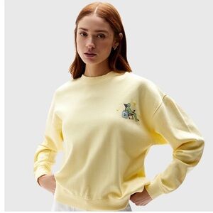 Coney Island Picnic Women’s Medium Yellow Alien Crew Neck Sweatshirt